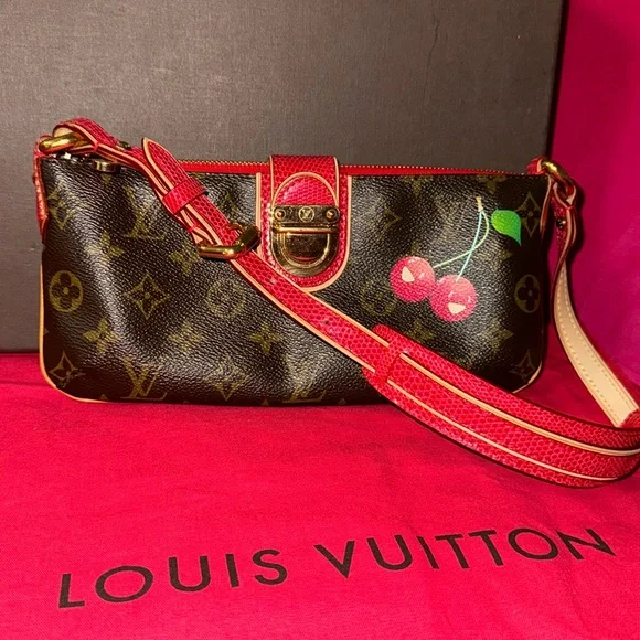 Louis Vuitton x Takashi Murakami Lizard Monogram Cerises Pochette cherry 🍒 bag - Picture 16 of 16